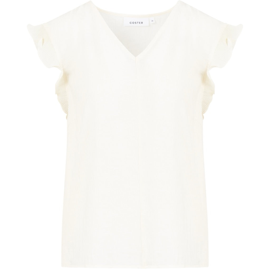 V-NECK TOP WITH RUFFLES