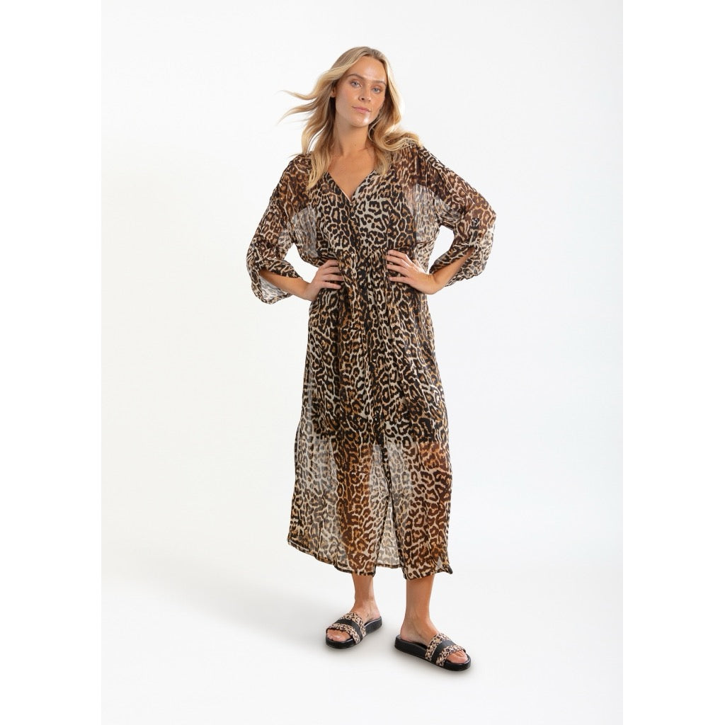 LEOPARD PRINT SLIDER SANDALS