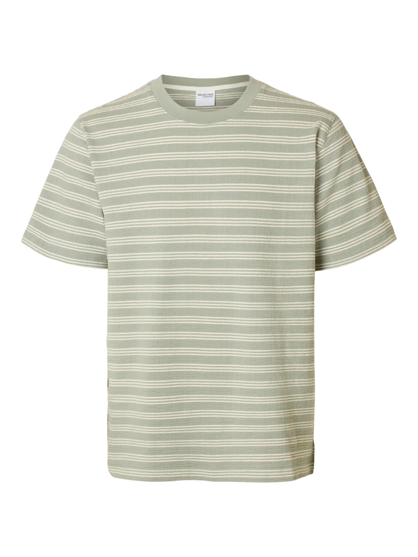 SLHELI SEERSUCKER SS O-NECK TEE