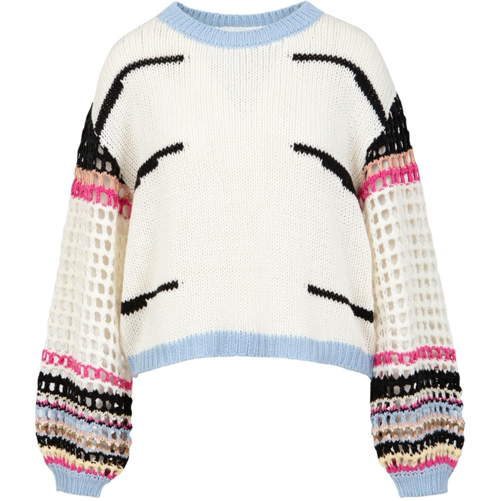 CROCHET KNIT JUMPER - BIG STRIPES