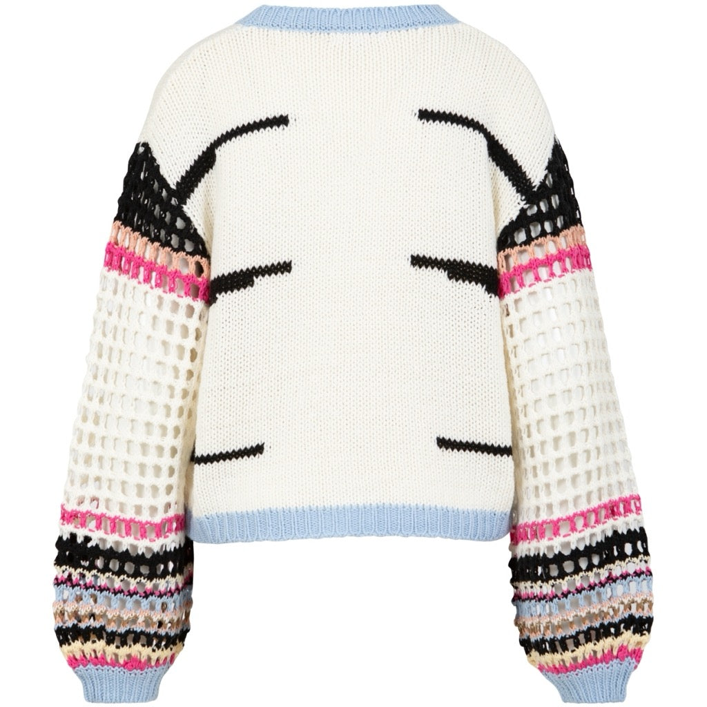 CROCHET KNIT JUMPER - BIG STRIPES