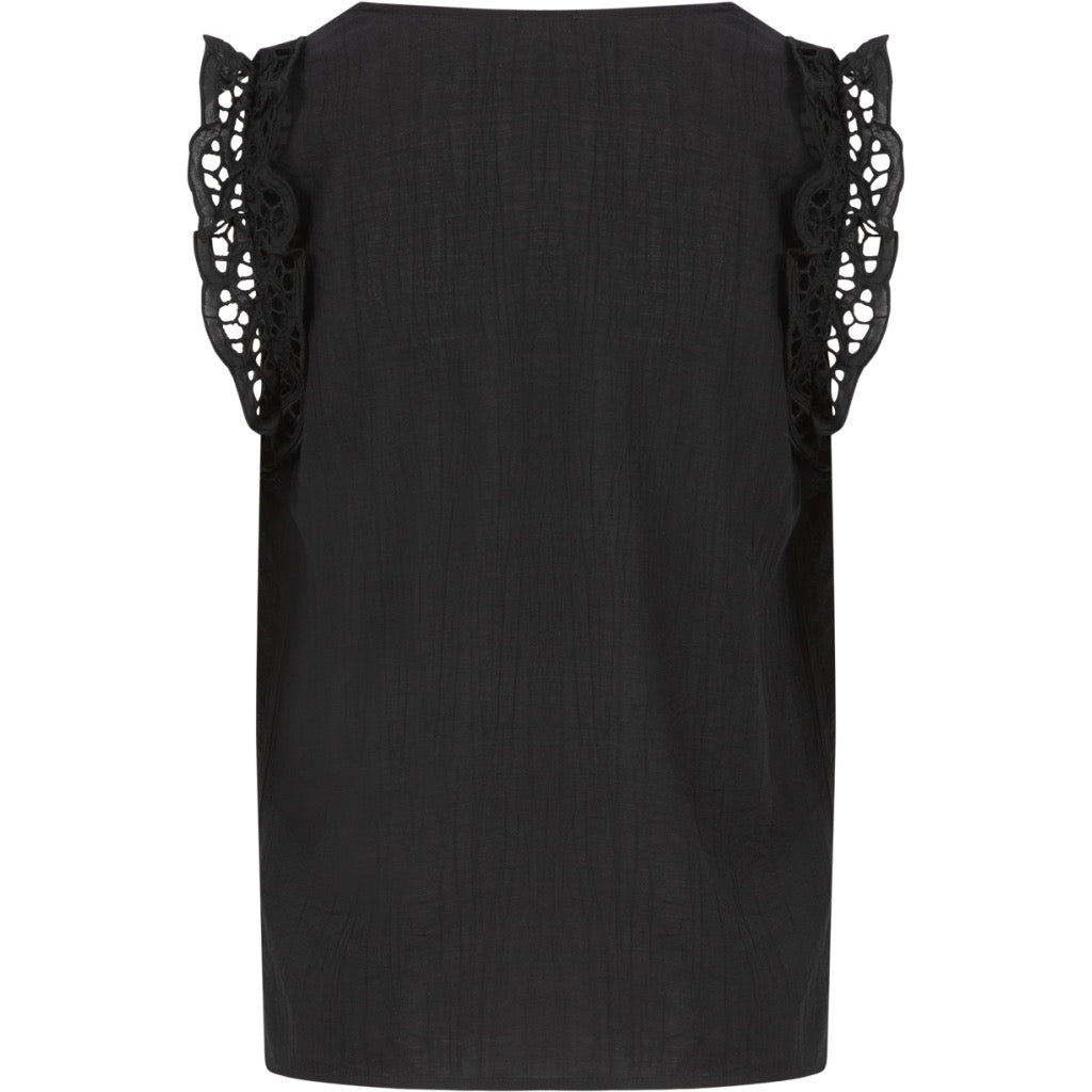 BLACK LACE DETAIL TOP