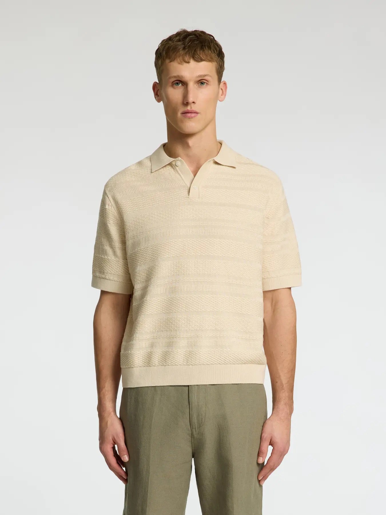 SLHFOAM SS KNIT RELAXED STRUCTURE POLO