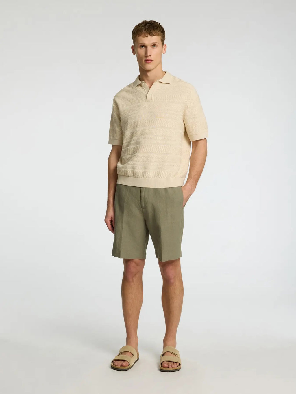 SLHFOAM SS KNIT RELAXED STRUCTURE POLO