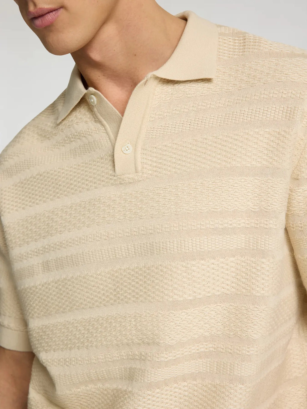 SLHFOAM SS KNIT RELAXED STRUCTURE POLO
