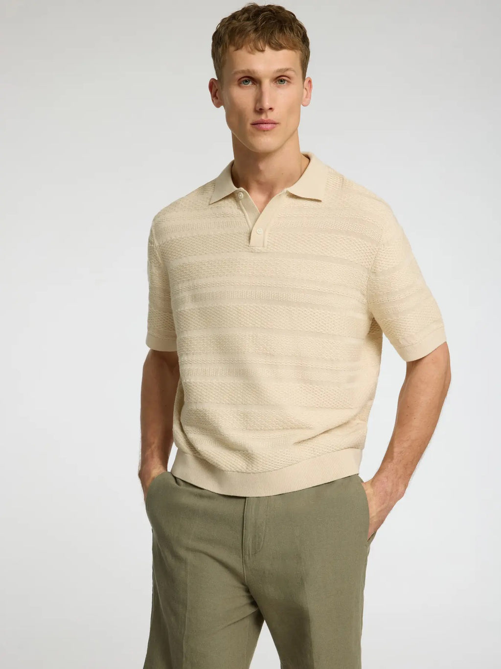 SLHFOAM SS KNIT RELAXED STRUCTURE POLO