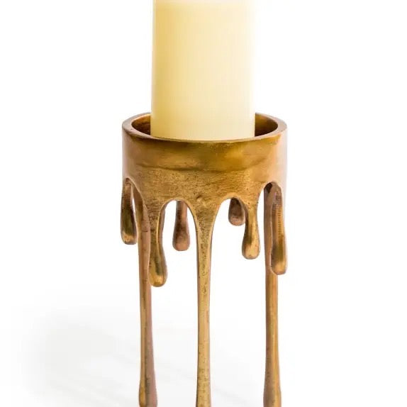 GOLD DRIP CANDLE HOLDER