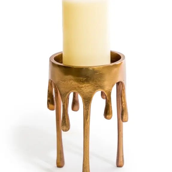 GOLD DRIP CANDLE HOLDER