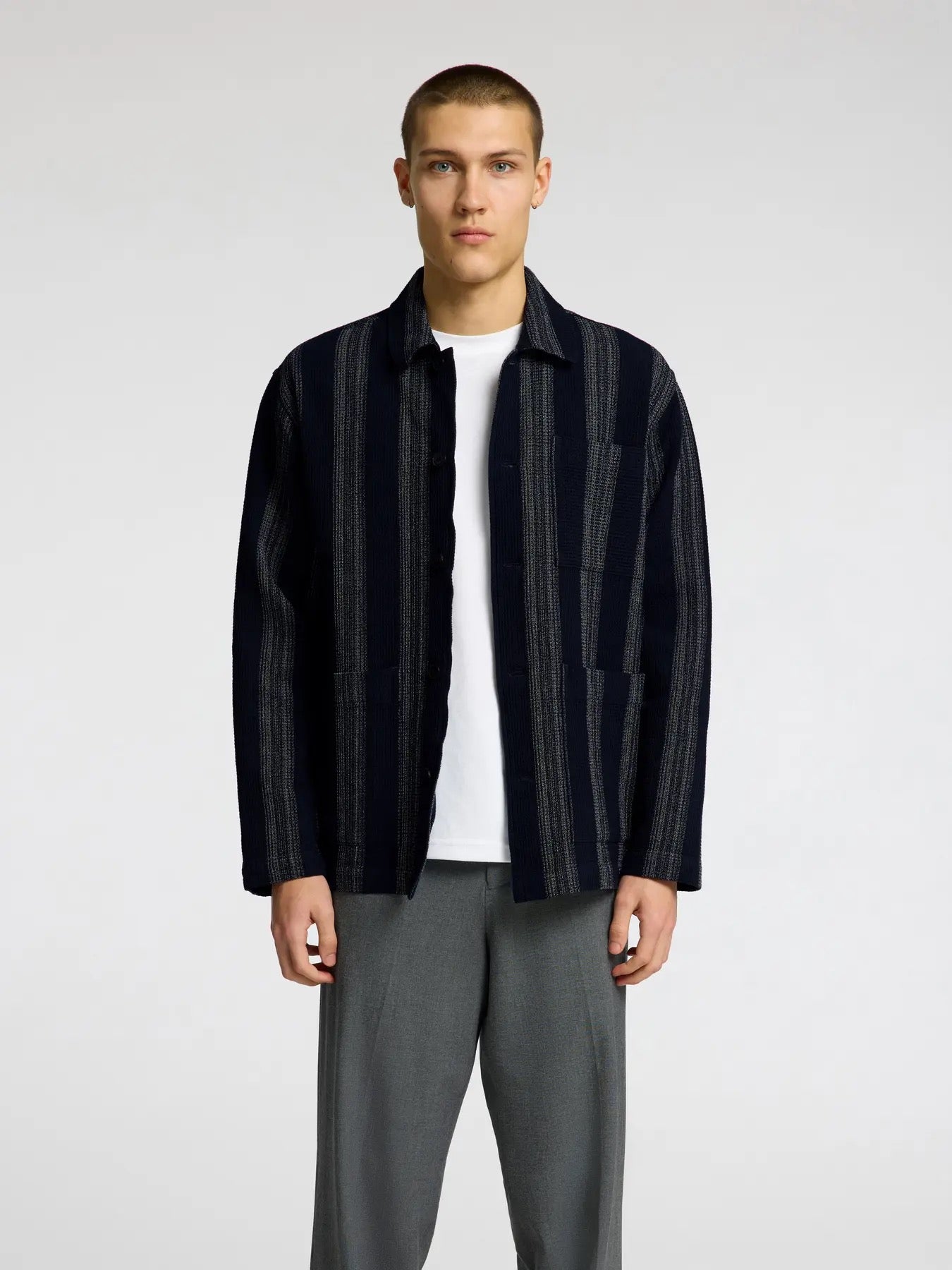 SLHTONY WAFFLE STRIPE OVERSHIRT