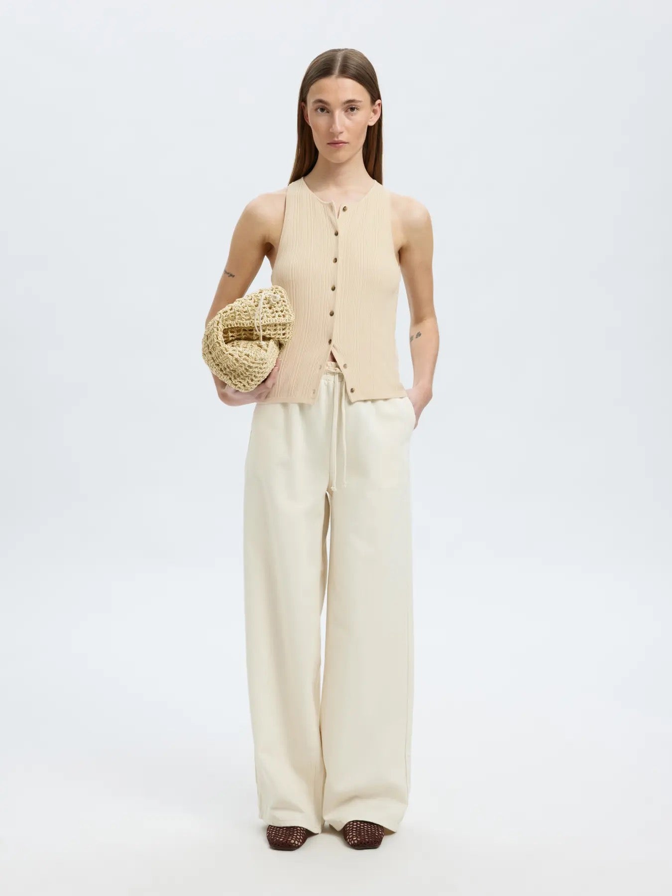 SLFTRIXIE KNIT BUTTON TOP