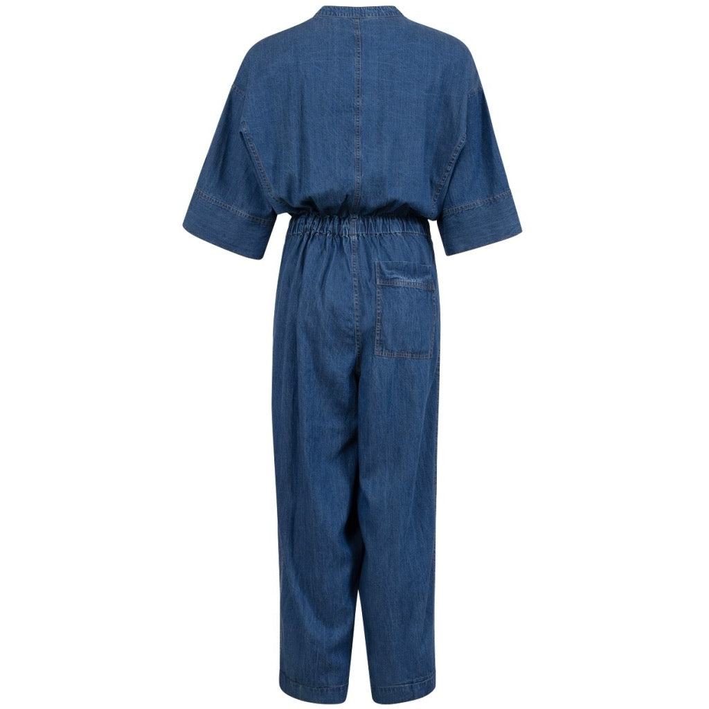 BELTED PANTSUIT - BLUE DENIM