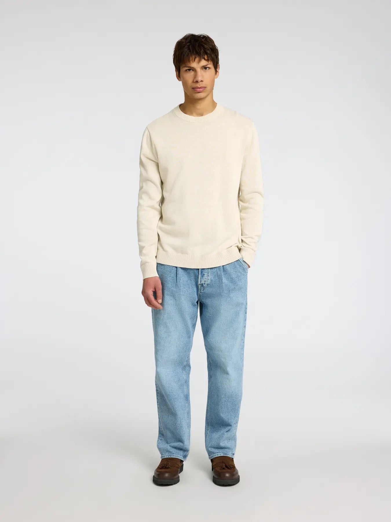 SLHREUBEN LS KNIT RELAXED CREW NECK