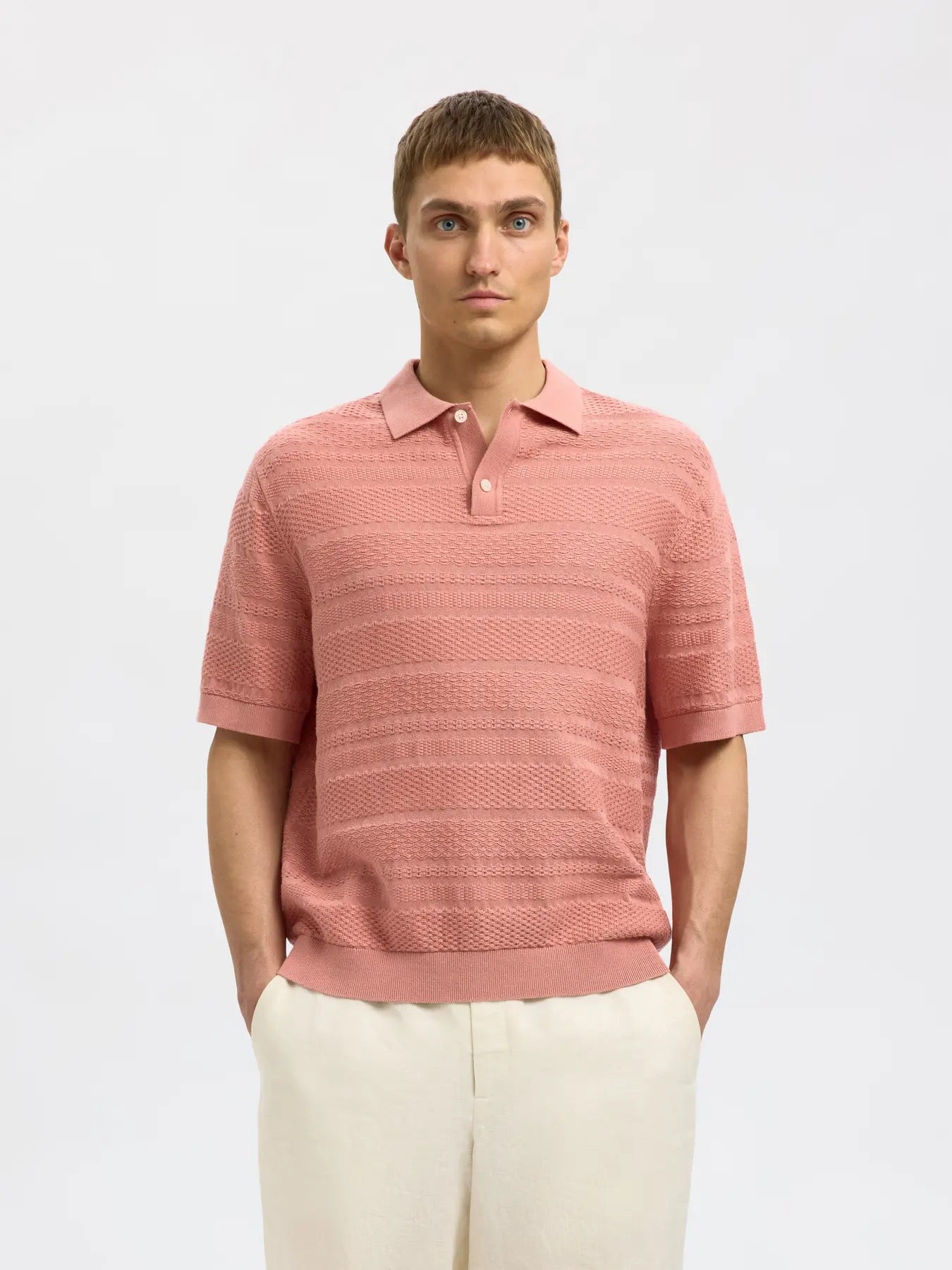 SLHFOAM SS KNIT RELAXED STRUCTURE POLO