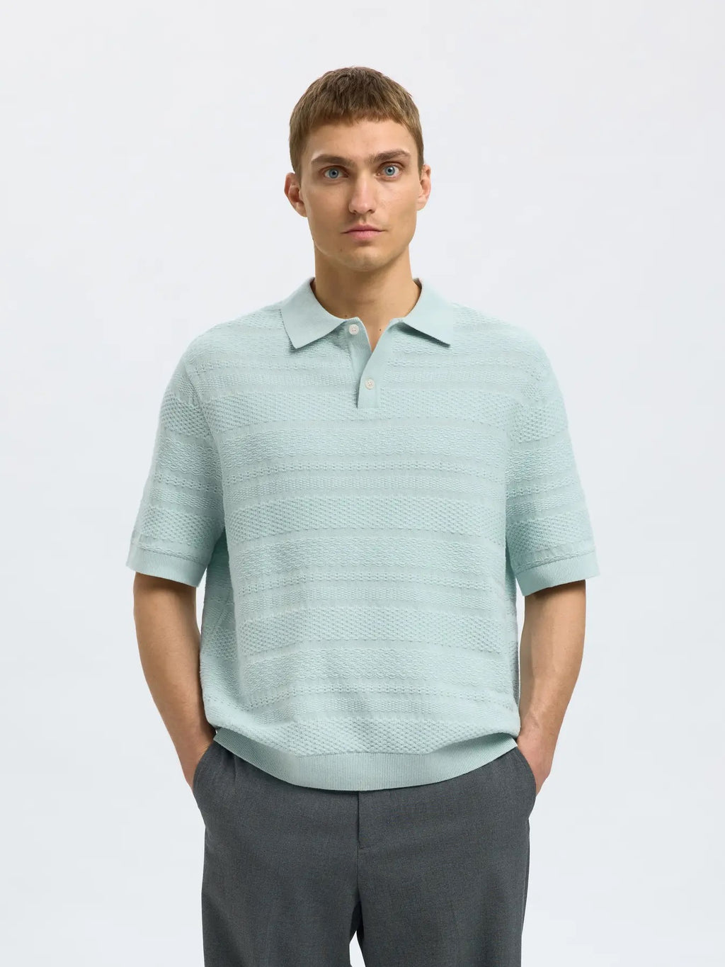 SLHFOAM SS KNIT RELAXED STRUCTURE POLO