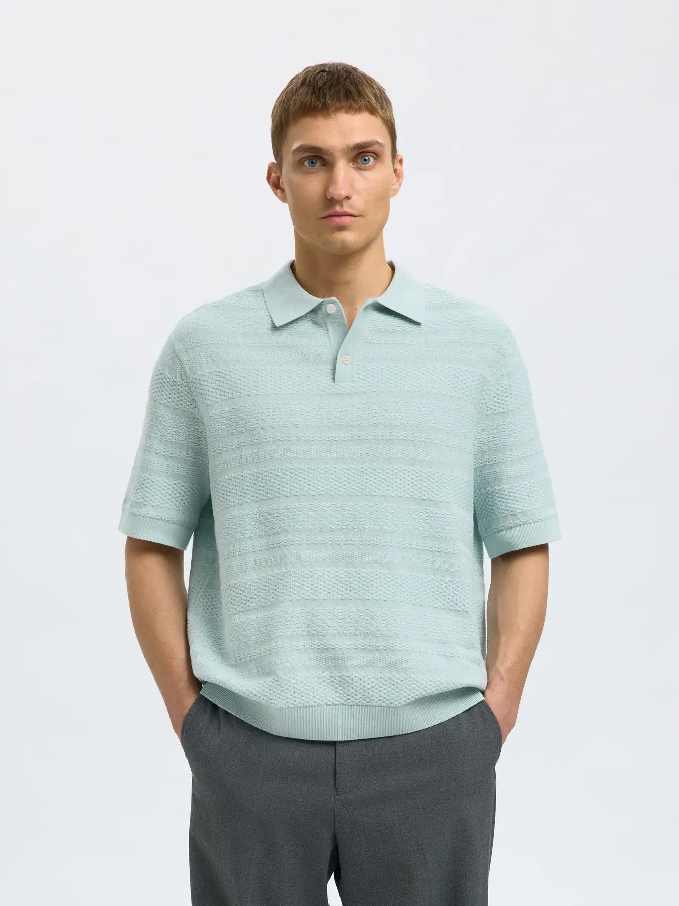 SLHFOAM SS KNIT RELAXED STRUCTURE POLO