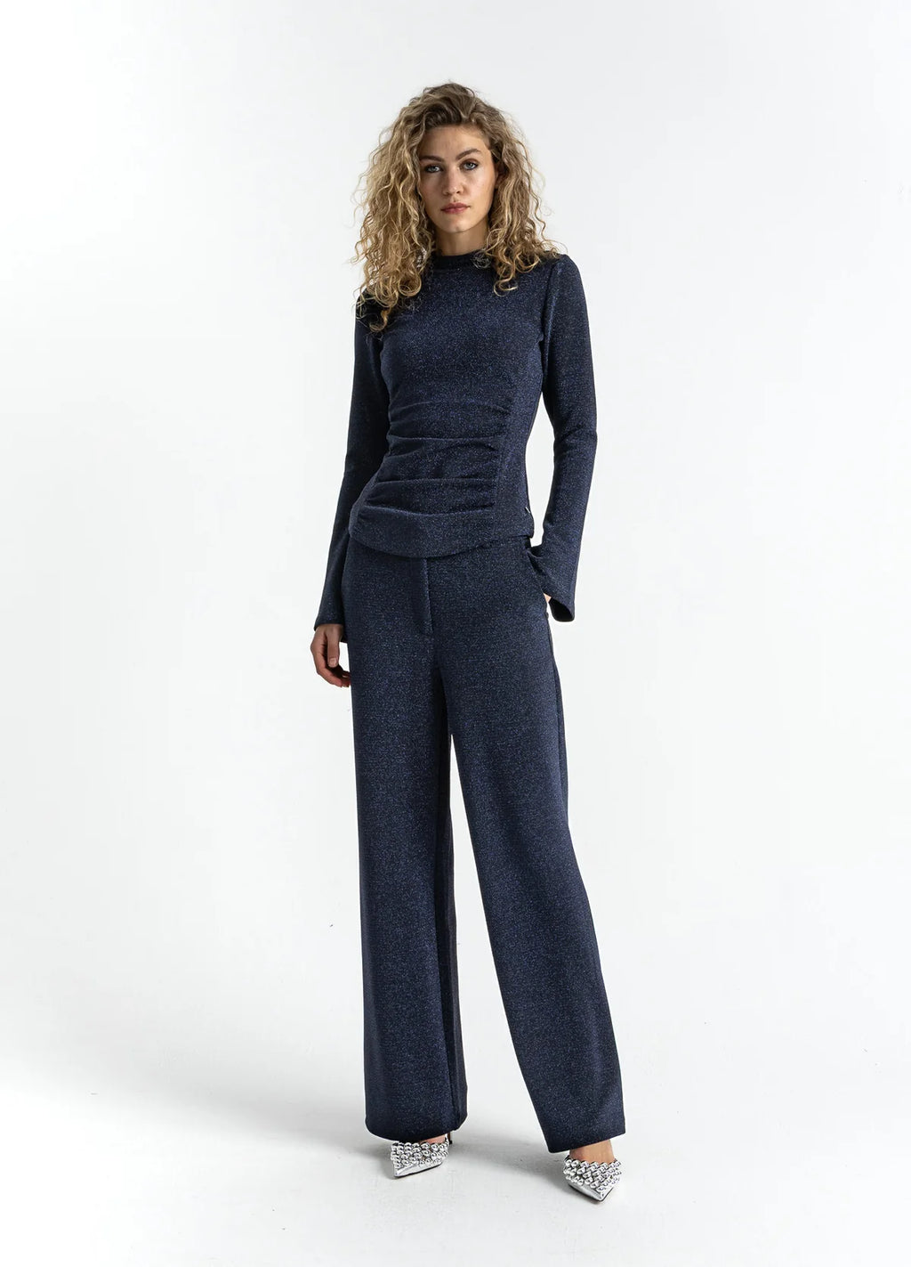 WIDE CUFF LUREX BLOUSE