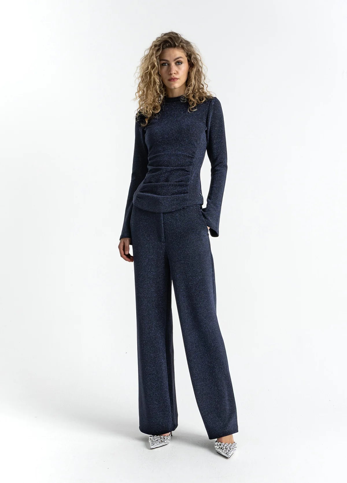 Wide Cuff Lurex Blouse