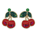 Beaded Cherry Earrings