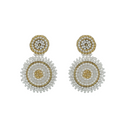 Mini White Mix Beaded Circle Earrings