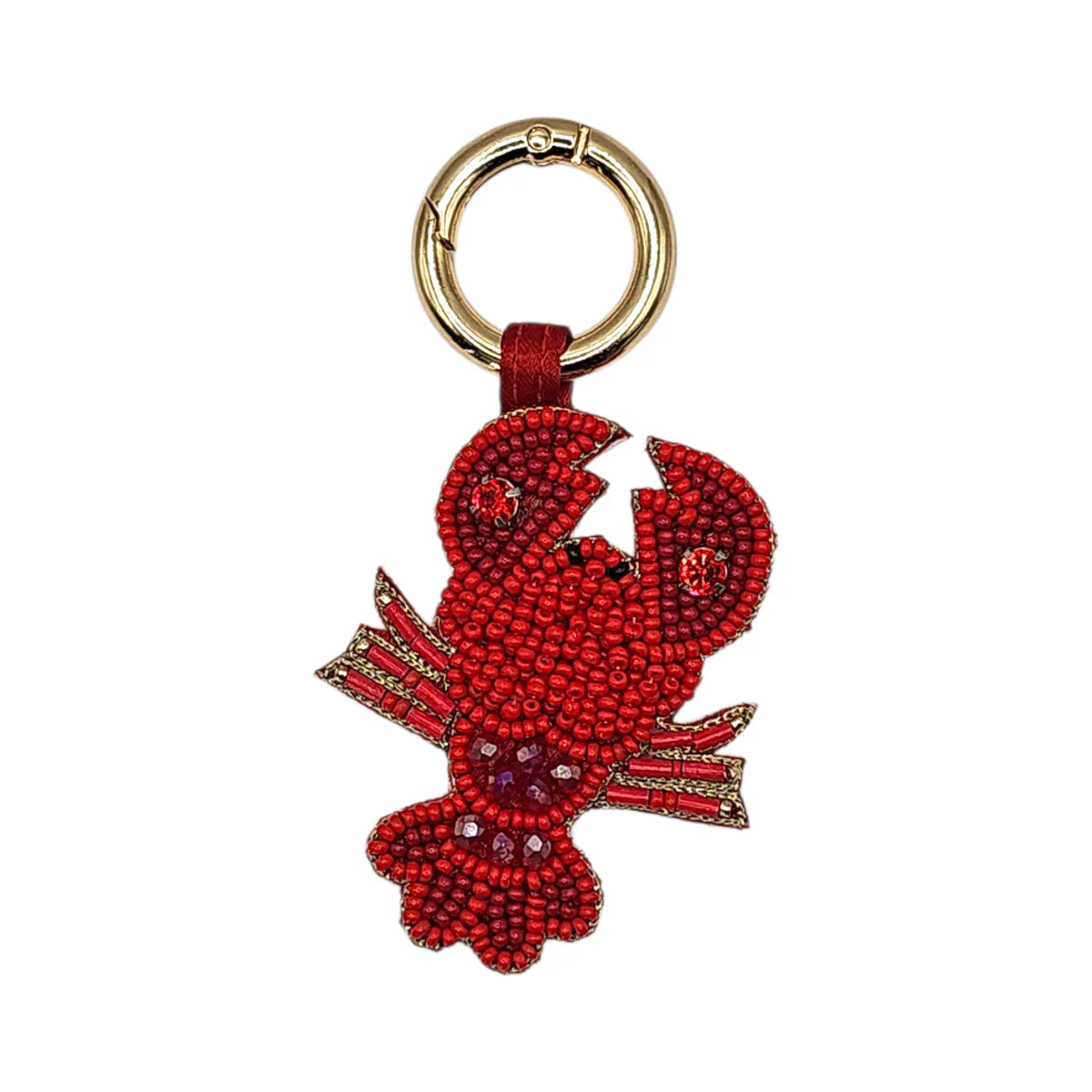 Red Lobster Beaded Bag Charm