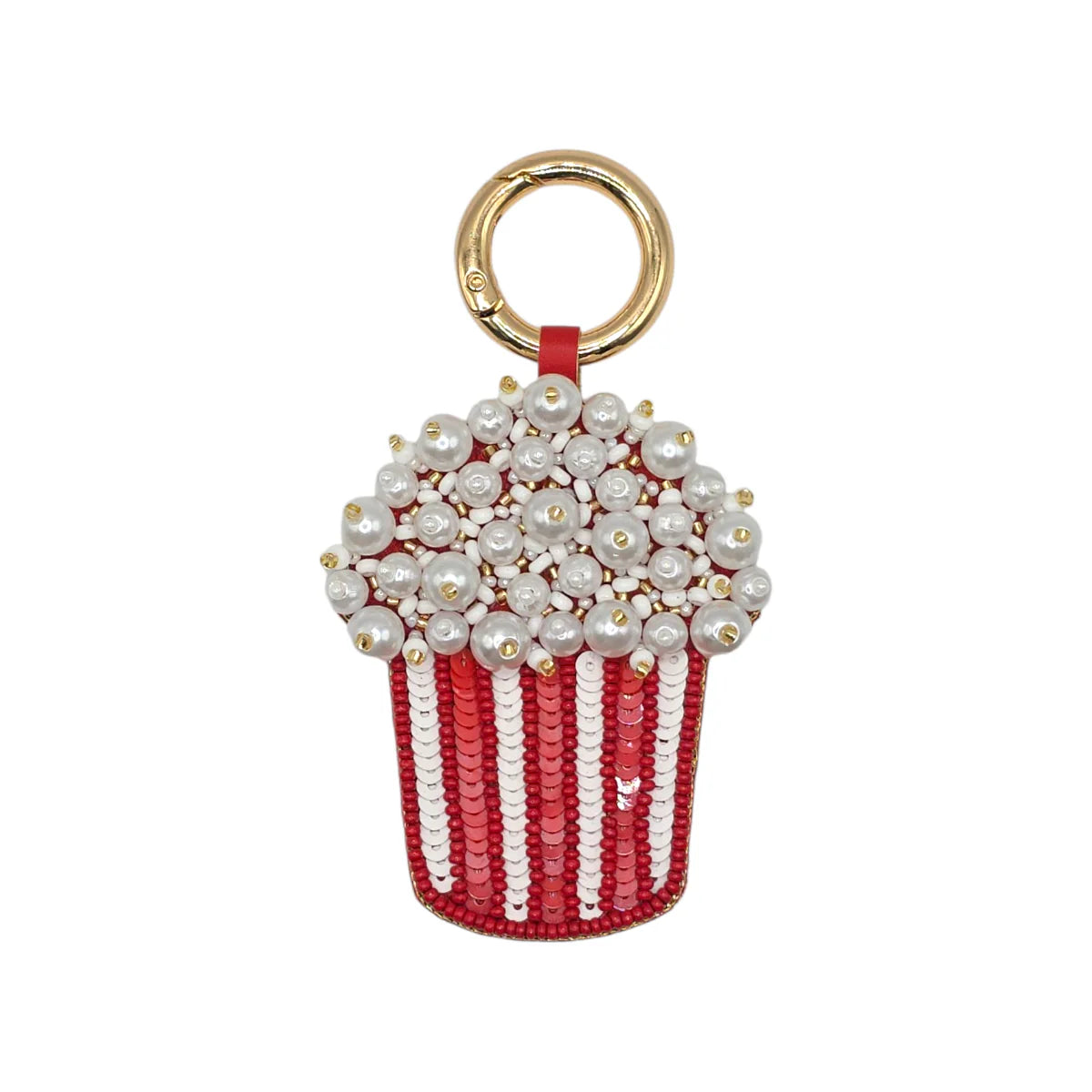 Beaded & Pearl Popcorn Bucket Bag Charm