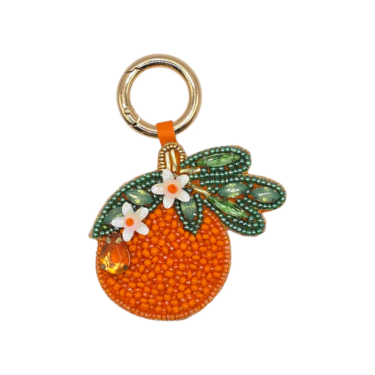 Beaded Florida Orange Bag Charm