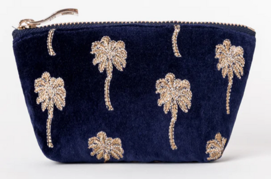 Palm Tree Coin Purse - Navy