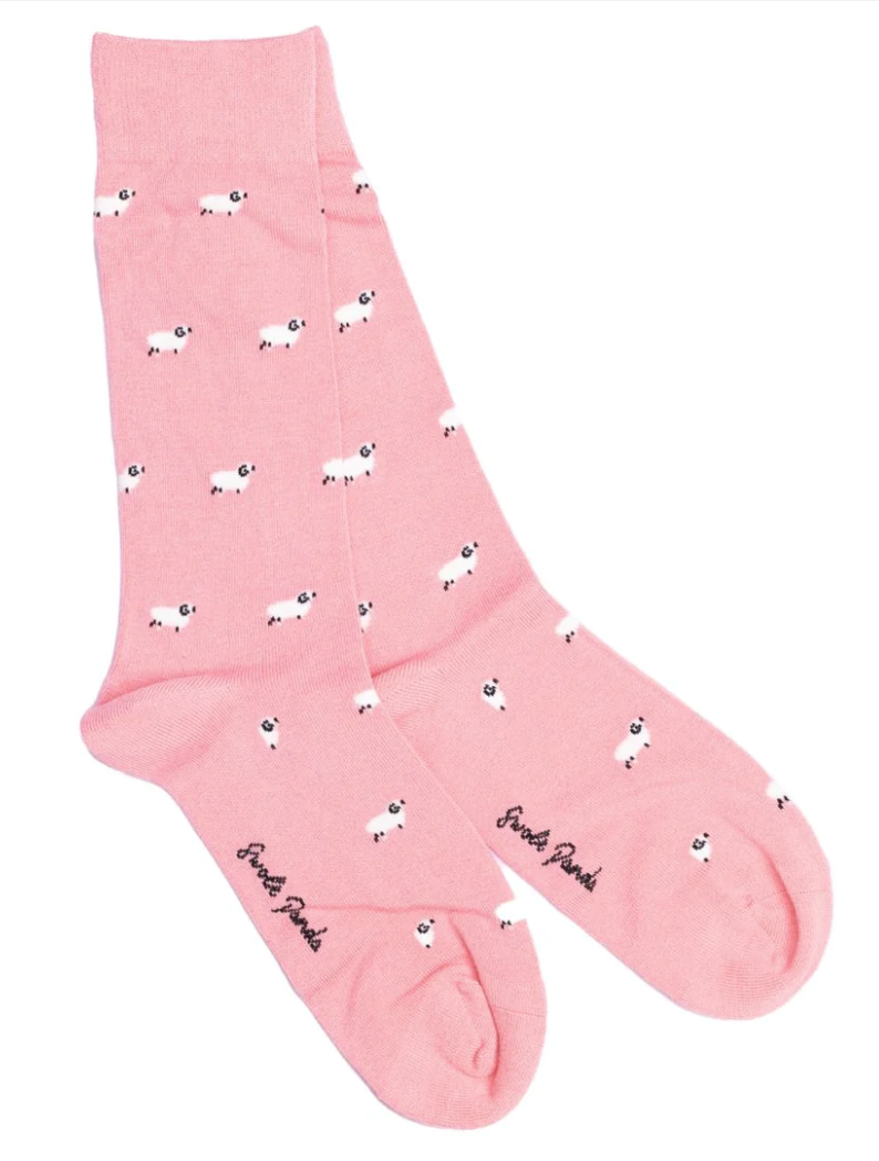 Bamboo Socks - Pink Sheeps