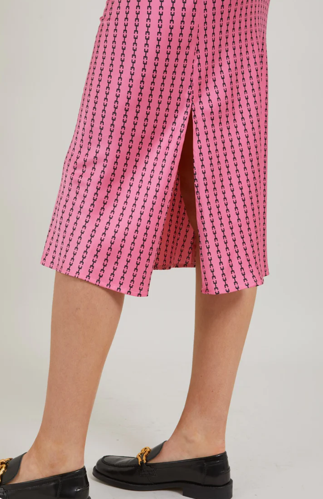 CC Heart Skyler Satin Skirt - Pink Print