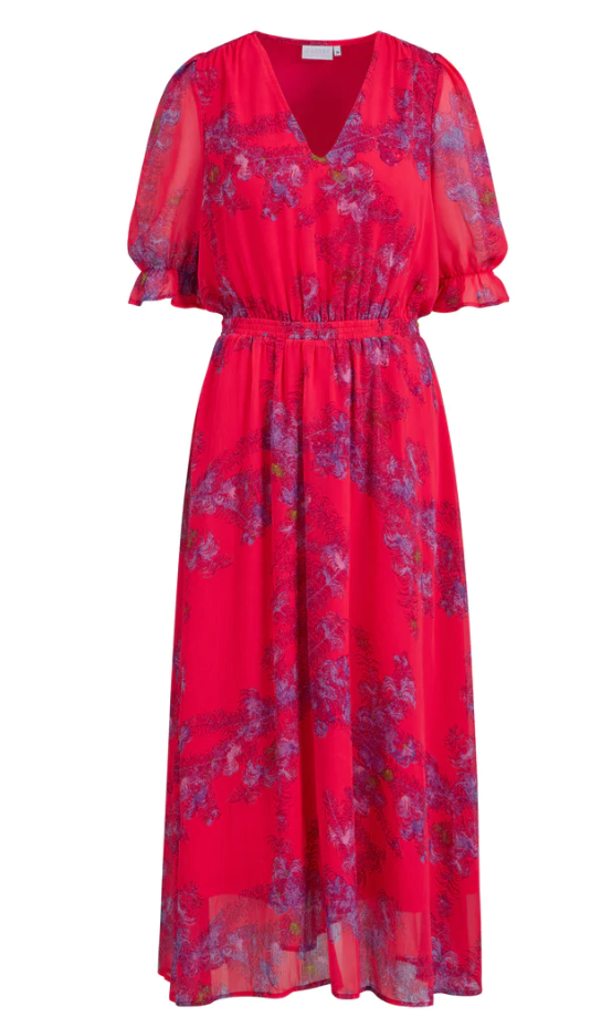 Long Dress in Feather Bloom Print