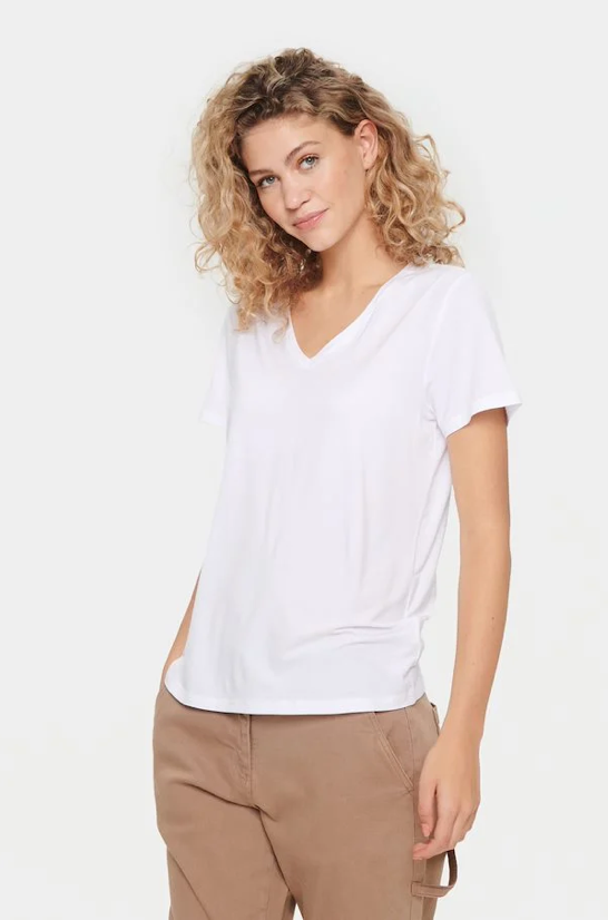 AdeliaSZ V-Neck T-Shirt - Bright White