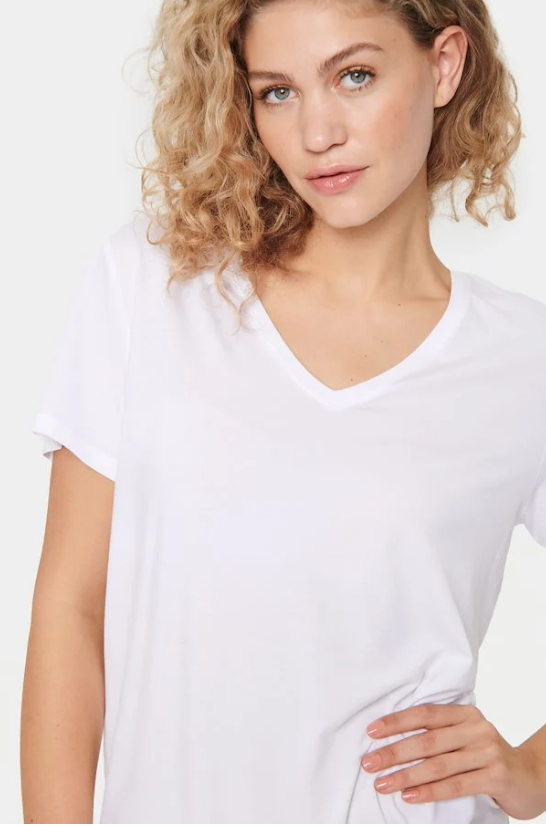 AdeliaSZ V-Neck T-Shirt - Bright White