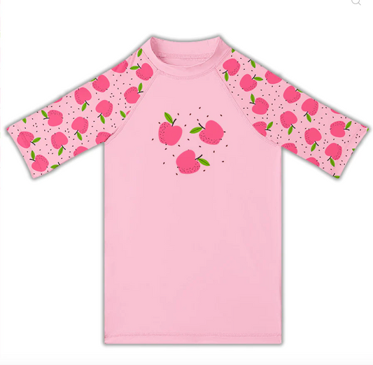 Children's Slipfree Rash Vest - Mela Pink Apples
