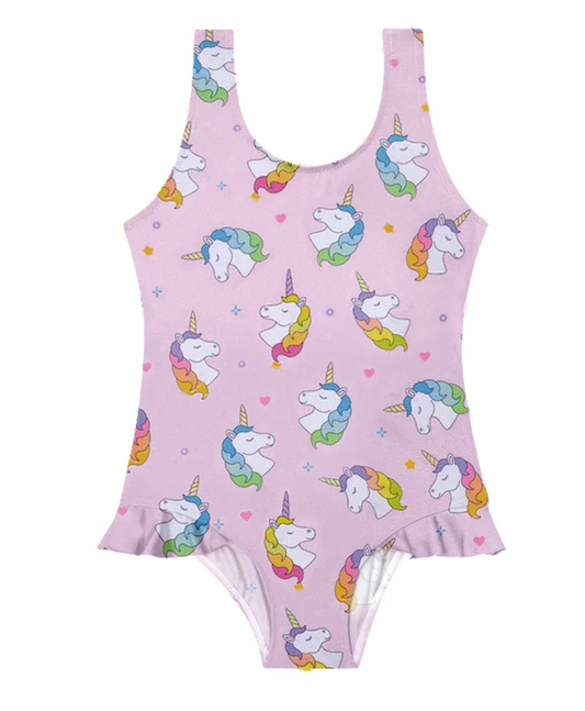 Children's Slipfree Swimsuit - Pink Unicorns