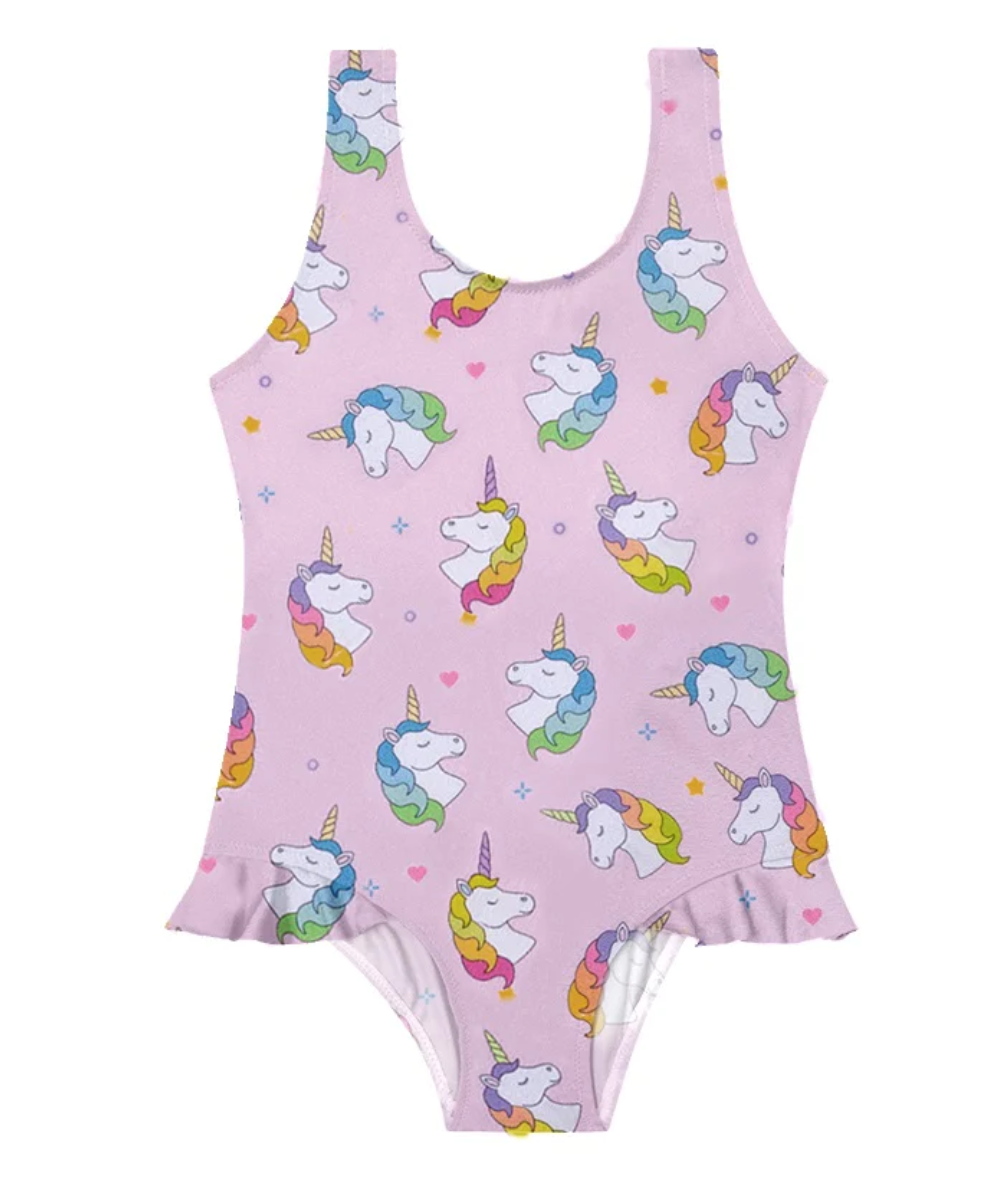 Slipfree Pink Unicorns Swimsuit