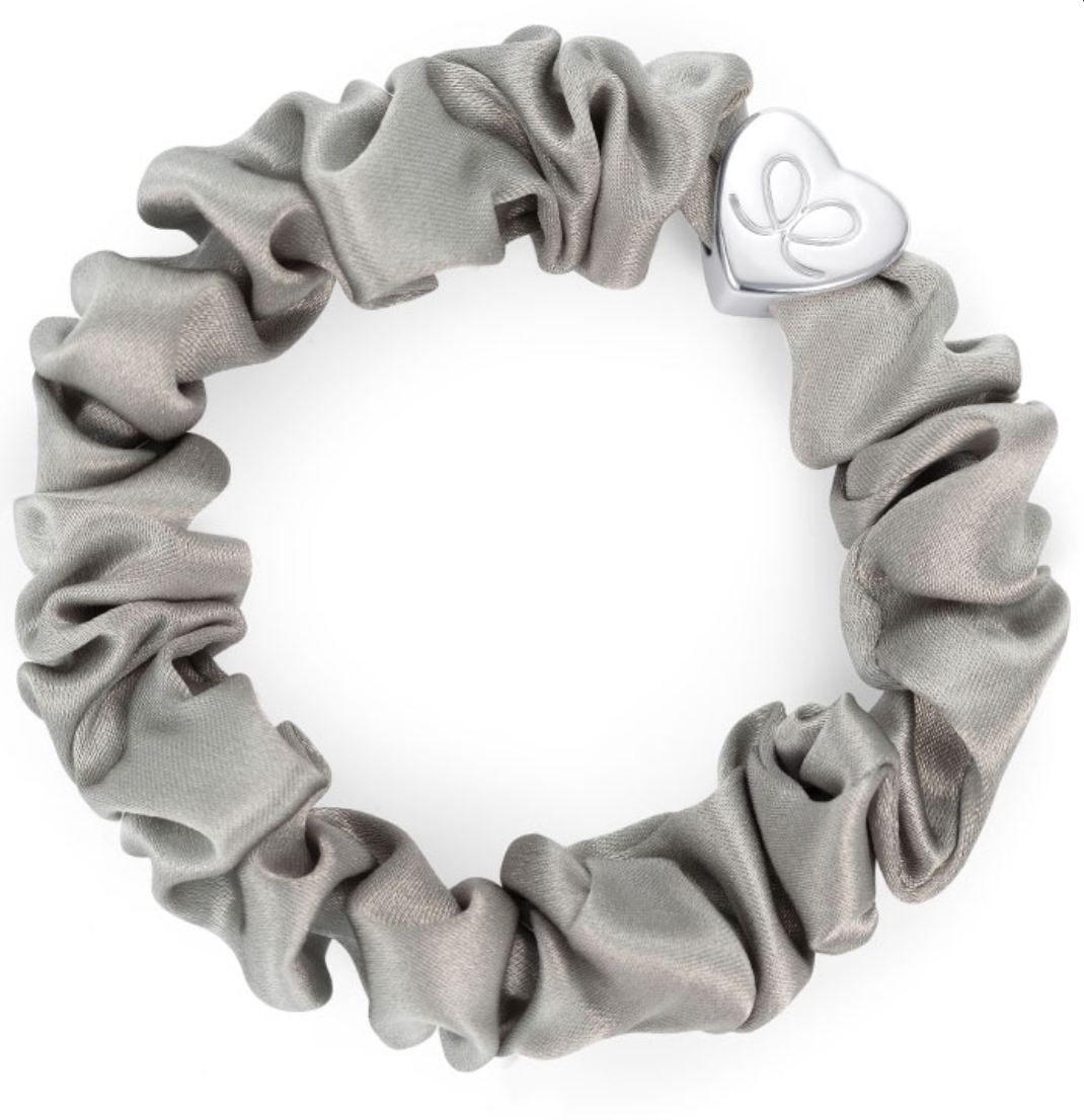 Silver Heart Scrunchie - Moonlight