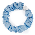 Silver Heart Scrunchie - Sky Blue