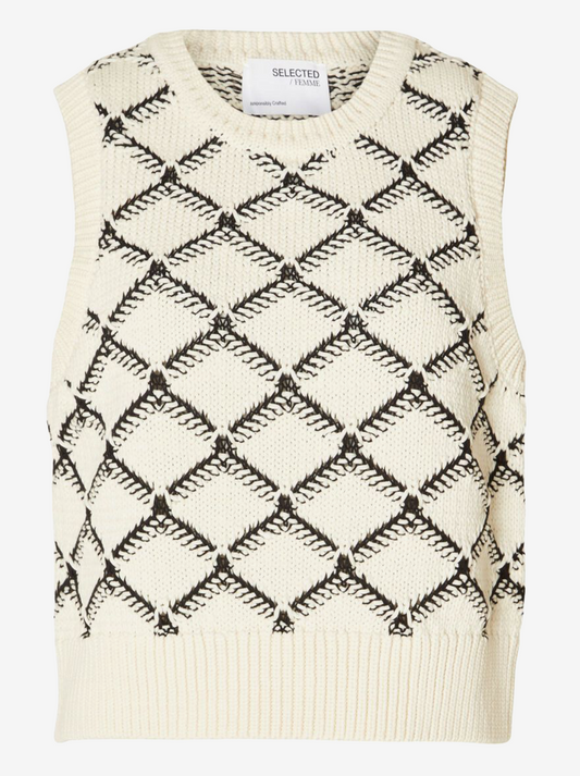 Cropped Knitted Vest - Birch