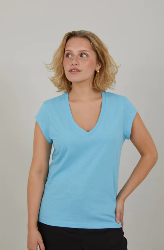 V-Neck T-Shirt - Coastal Blue