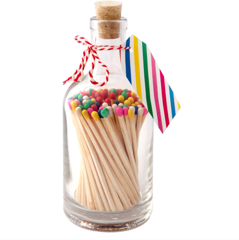 Luxury Glass Bottle Matches - Multicolour