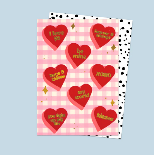 Gingham Hearts Card