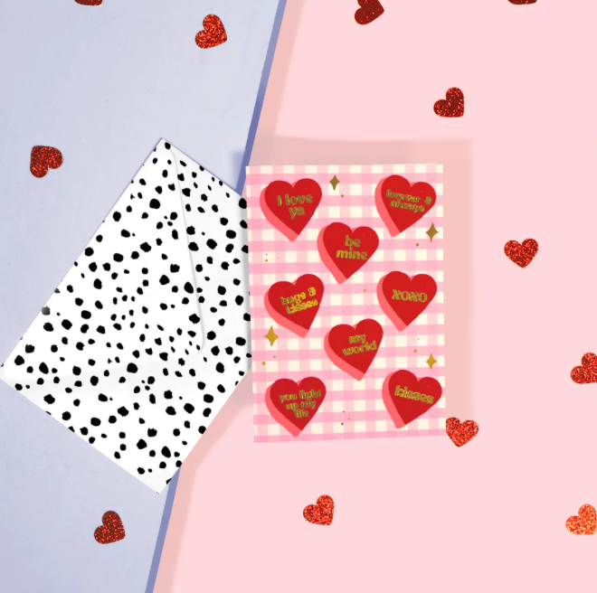 Gingham Hearts Card