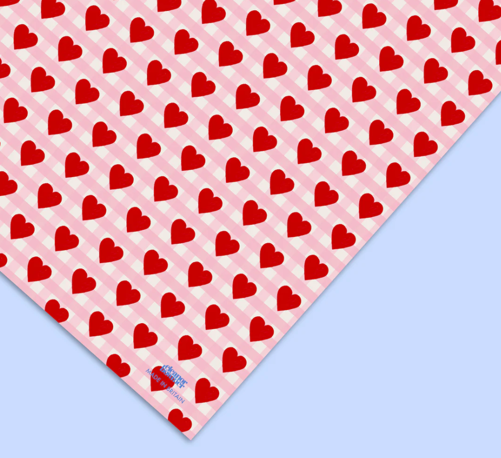 Ginghm Hearts Gift Wrap