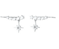 Starburst Ear Climber Earrings - Silver