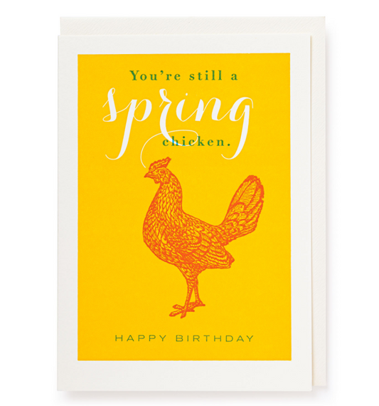 Spring Chicken Happy Birthday Card