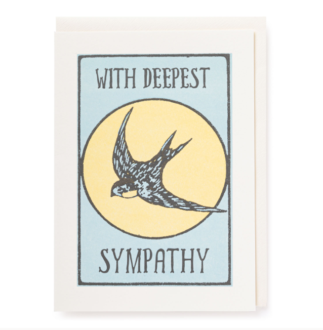 Deepest Sympathy Swallow Card