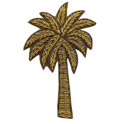 Blue Makeup Bag & Gold Palm Tree Pin