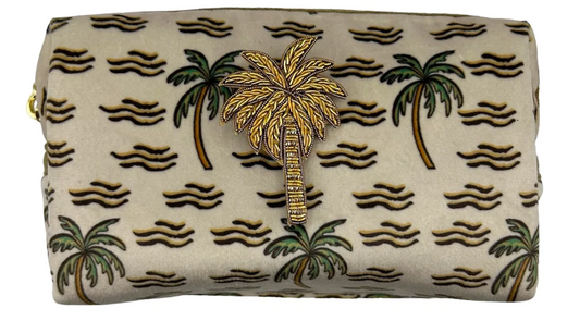 Sand Palm Make-up Bag & Gold Palm Tree Pin