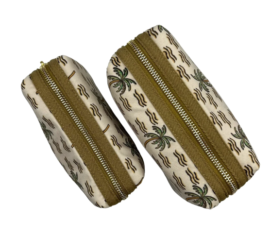 Sand Palm Make-up Bag & Gold Palm Tree Pin