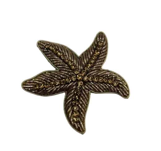 Sand Palm Make-up Bag & Gold Starfish Pin